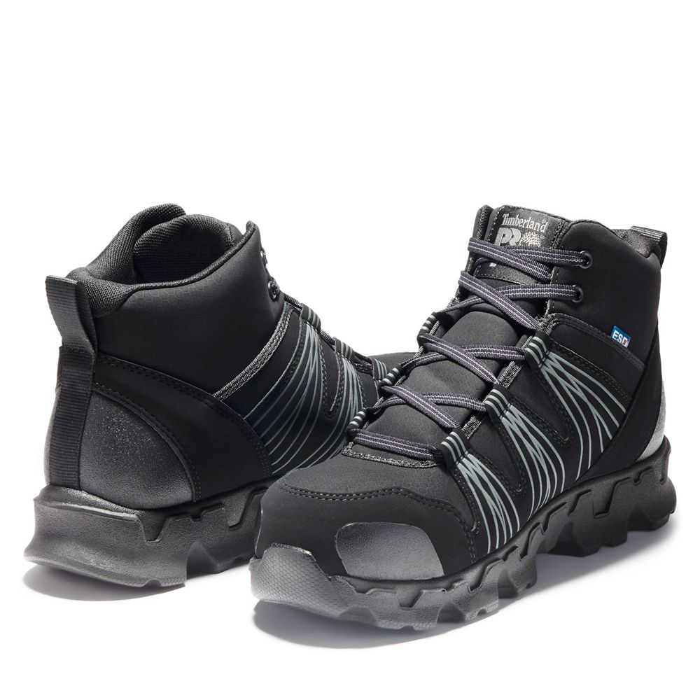 Bocanci De Muncă Timberland Barbati Negrii - Pro® Powertrain Alloy Toe Esd Mid - Romania - RPXICT436